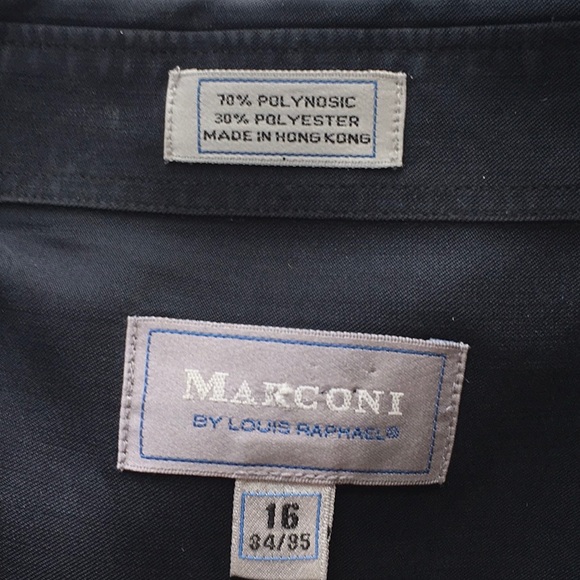 Marconi Louis Raphael black buttondown shirt 16/34 - Picture 5 of 6